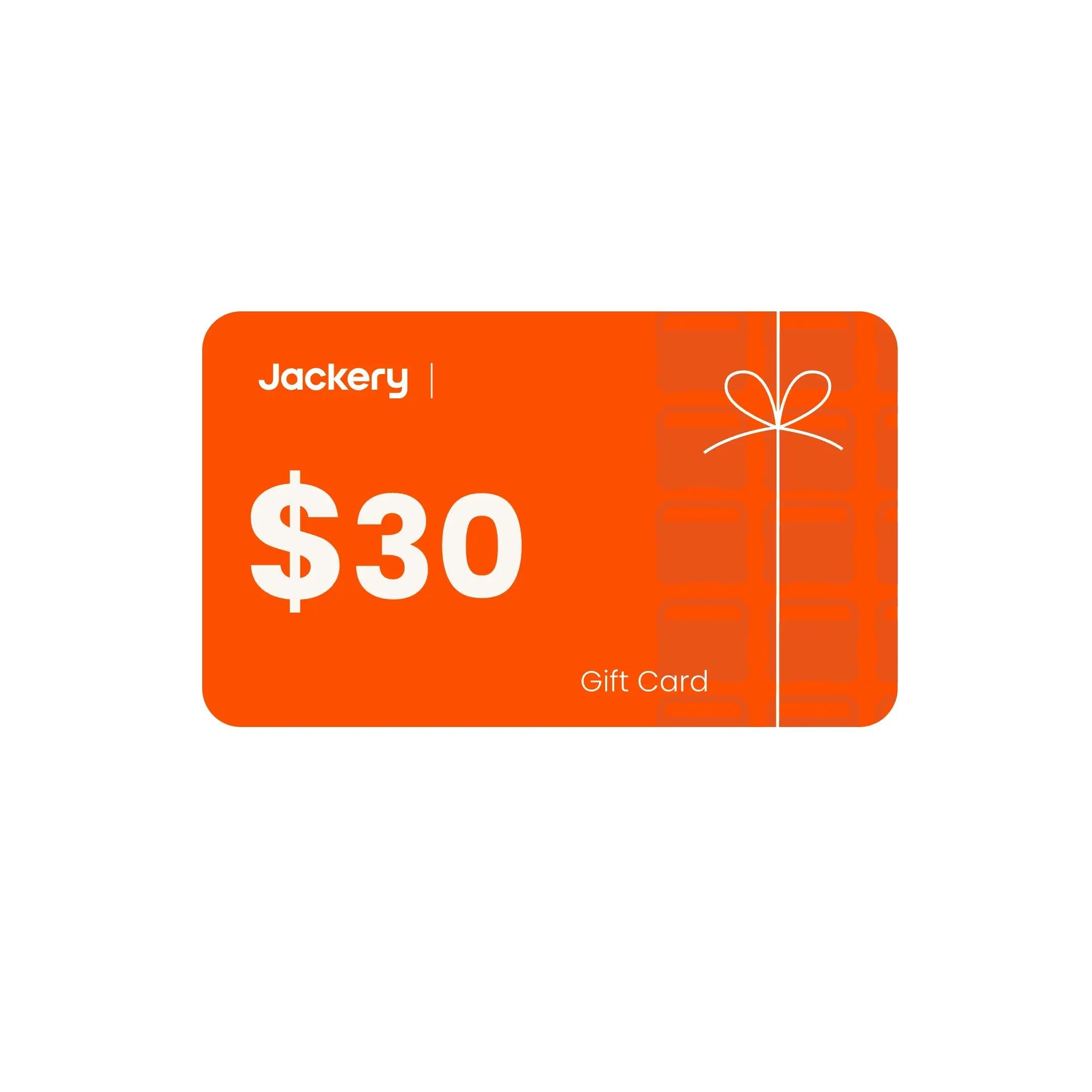 Orange gift card for $30 with decorative ribbon bow