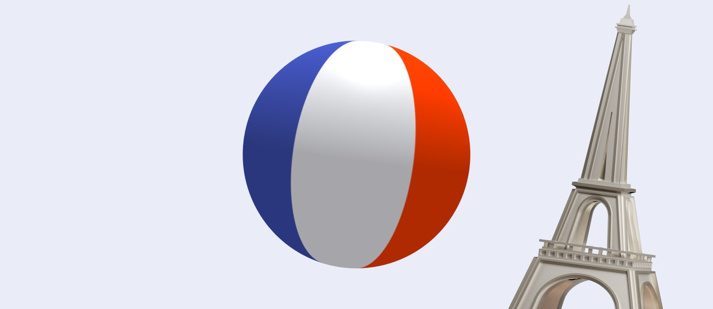 French flag with Eiffel Tower illustration