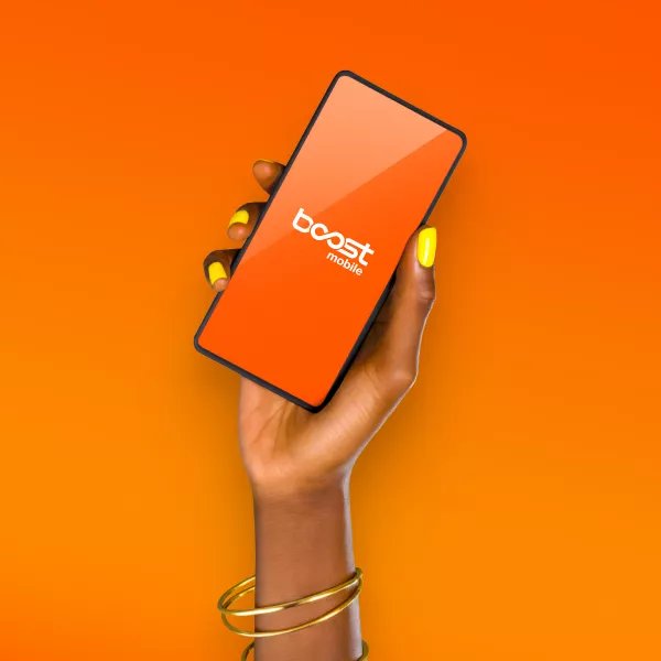 Stack of three smartphones with gradient orange and yellow wave pattern on screens