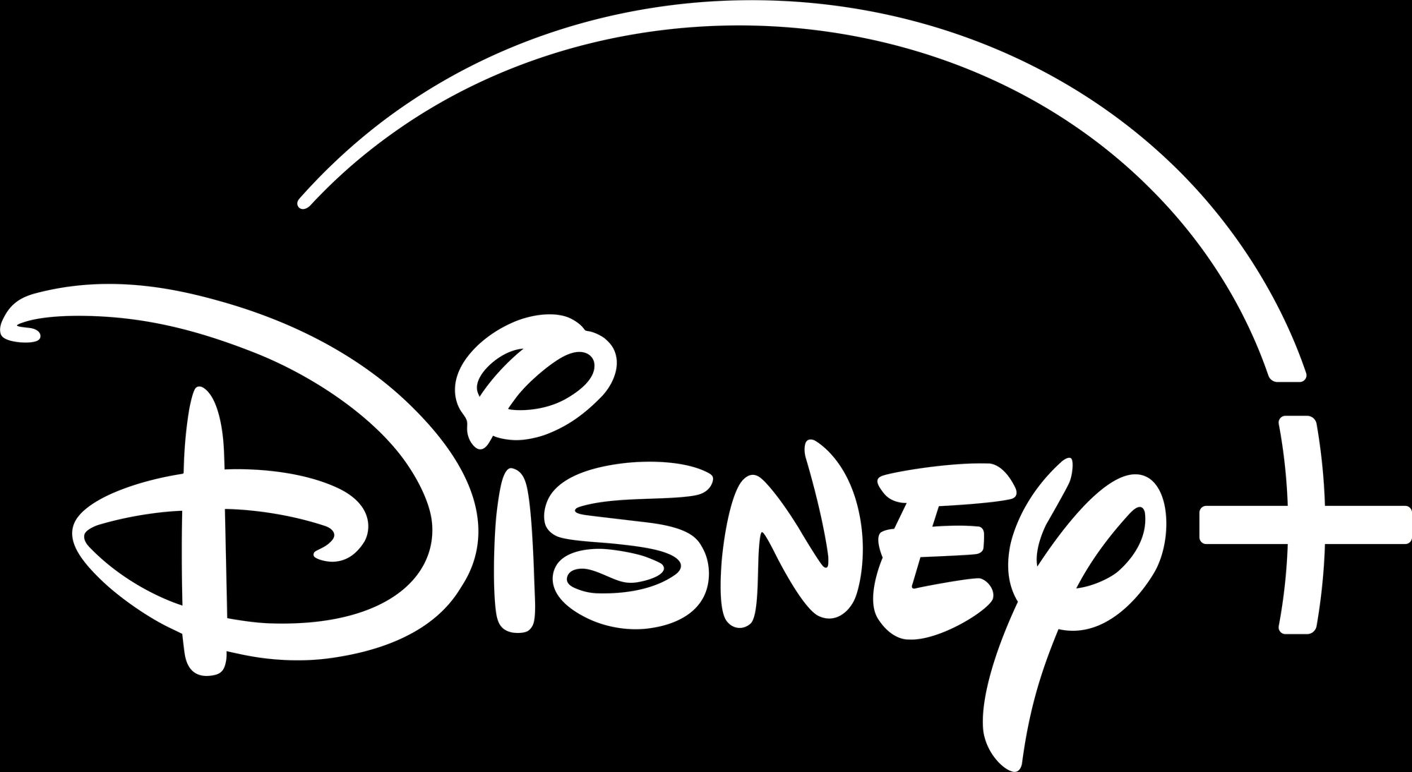 Disney+ logo with streaming service branding on black background